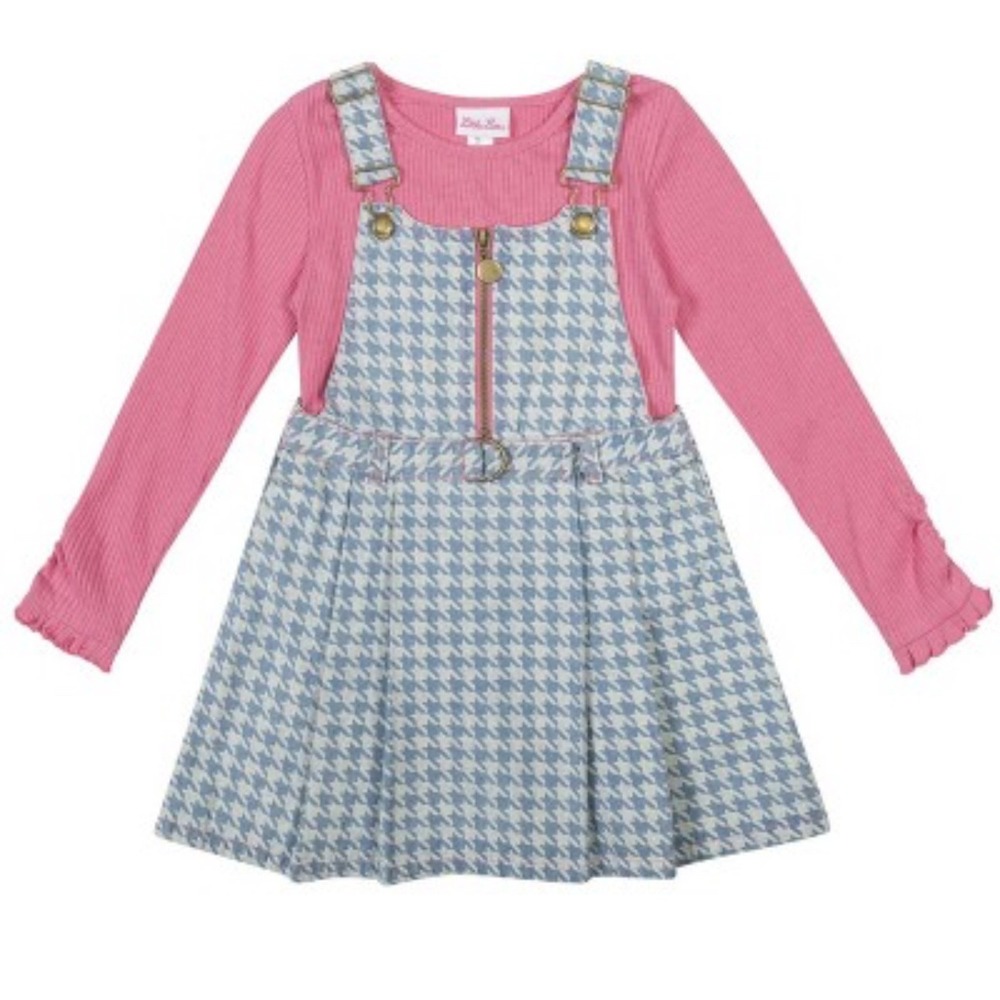 Little‎ Lass Girls 3 Piece Jumper Denim Set Include Headband size 5 NWT